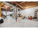 Unfinished basement with exposed beams and utility equipment at 7083 Winthrop Cir, Castle Rock, CO 80104