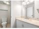 Bathroom with modern vanity, marble countertop, and shower at 955 Eudora St # 207E, Denver, CO 80220