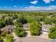 Beautiful aerial view of a home nestled among lush green trees with a mountain backdrop at 10859 Irving Ct, Westminster, CO 80031