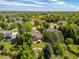 Aerial view showcasing a home with a large backyard, mature trees, and well-kept landscaping at 10859 Irving Ct, Westminster, CO 80031