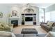 Open living room with fireplace and built in shelving, lots of light and neutral decor at 10859 Irving Ct, Westminster, CO 80031