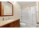 Clean, bright bathroom with a vanity, sink, and a shower/tub combination, designed for comfort and efficiency at 422 Fairview Blvd, Breckenridge, CO 80424