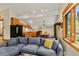 Open living room and kitchen featuring hardwood floors and wooden cabinets at 422 Fairview Blvd, Breckenridge, CO 80424