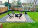 Well-manicured backyard with fire pit and outdoor seating at 5886 Urban St, Arvada, CO 80004