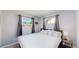 Bright bedroom features natural light from two windows and simple, modern decor at 8438 Ames St, Arvada, CO 80003