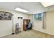 Finished basement featuring a desk area and a window for natural light at 452 Gordon Dr, Castle Rock, CO 80104