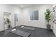 Bright home gym features two yoga mats, a large mirror, and a decorative house plant at 716 S Race St, Denver, CO 80209