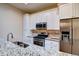 Kitchen boasting granite counters, stainless steel appliances and white cabinets with lots of natural light at 2941 Glenarm Pl, Denver, CO 80205