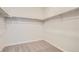 Walk-in closet featuring neutral carpet and metal shelving at 14139 Bunny Hop Ln, Parker, CO 80134