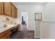 Home office with built-in desk and storage at 9980 W Jewell Ave # B, Lakewood, CO 80232