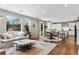 Open concept living area with a sofa, dining table, and a view of the kitchen at 6041 S Salida Ct, Aurora, CO 80016