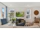 Cozy living room with large windows, hardwood floors, and comfortable seating area at 17214 W 94Th Ave, Arvada, CO 80007