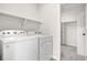 Convenient laundry room with modern appliances and a built-in shelf at 8028 Williams Fork Ave, Littleton, CO 80125
