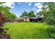 Sprawling backyard featuring a well-manicured lawn and mature trees providing ample shade at 1635 Poplar St, Denver, CO 80220