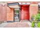 Entrance to Franklin Lofts, showcasing a modern doorway with sleek design elements and red accents at 1745 Wazee St # 2B, Denver, CO 80202