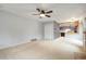 Inviting living room featuring a fireplace, natural light, and a clean, minimalist design at 1765 S Kline Way, Lakewood, CO 80232