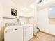 The laundry room features terracotta tile floors, and modern Maytag washing machine and dryer at 8777 W Cornell Ave # 2, Lakewood, CO 80227