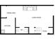 Basement floor plan showcasing a kitchen, dining area, living room, and bathroom at 17054 E Tennessee Dr # 212, Aurora, CO 80017