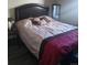 Bedroom with a double bed and dark-colored headboard at 3100 S Federal Blvd # 203, Denver, CO 80236