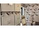 Home office area showcasing crane-themed wallpaper, minimalist decor, and work space at 640 N Magnolia St, Denver, CO 80220