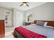 Comfortable bedroom has a ceiling fan, closet and lots of natural light at 5362 E 140Th Pl, Thornton, CO 80602