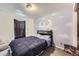 Charming bedroom with a unique wall design, carpet, and comfortable bed at 20530 Randolph Pl, Denver, CO 80249