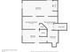 Basement floorplan showing a bathroom, bedrooms and storage closets at 13132 Pennsylvania Cir, Thornton, CO 80241
