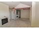 Bright living room features a cozy fireplace and damaged ceiling at 1631 W Canal Cir # 832, Littleton, CO 80120