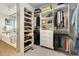Organized walk-in closet with custom shelving and hanging rods, providing ample storage space for clothing and accessories at 17637 W 87Th Ave, Arvada, CO 80007