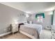 A serene bedroom with neutral colors, a comfortable bed, and natural light from the window at 7835 Barbara Ann Dr # F, Arvada, CO 80004