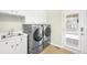 Laundry room features newer washer and dryer, utility sink, cabinets, and exterior access at 7 Cherry Hills Farm Dr, Cherry Hills Village, CO 80113
