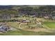 Aerial view of community amenities including outdoor pool, playground, and walking trails at 5297 Blue Lunar Ln, Castle Rock, CO 80104