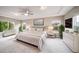 Spacious bedroom featuring tray ceilings, large windows, and neutral decor at 4850 Bluegate Ln, Highlands Ranch, CO 80130