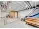 Unfinished basement with exposed ceiling and duct work, with space for customization at 9375 Joyce Way, Arvada, CO 80007