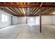 Spacious unfinished basement with concrete floor, white walls, exposed ceiling, and natural light at 8175 Sewanee Peak St, Littleton, CO 80125