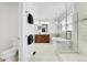 Elegant bathroom with double vanity, soaking tub, and glass shower at 7999 S Blackstone Pkwy, Aurora, CO 80016