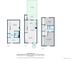 Complete floor plan showcasing the layout of all three floors including a kitchen, deck, patio, and bedrooms at 10735 W Dartmouth Ave, Lakewood, CO 80227