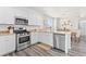 Modern kitchen with white cabinets, stainless steel appliances, and granite countertops at 11684 Park South Loop, Parker, CO 80138