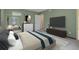 Serene main bedroom with a sleek dresser and a large television at 3335 S Ammons St # 6-105, Lakewood, CO 80227