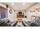 Finished basement with a TV, fireplace, speakers, and plush carpeting for comfort and entertainment at 2226 Weatherstone Cir, Highlands Ranch, CO 80126