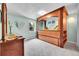 A bedroom with a unique built-in bed features a cozy spot for rest and built-in storage at 7030 S Fillmore Ct, Centennial, CO 80122