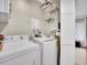 Efficient laundry room with a modern washer and dryer, ample storage, and built-in features for convenience at 7030 S Fillmore Ct, Centennial, CO 80122
