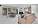 Comfortable living room with large windows, a cozy fireplace, and stylish decor at 7030 S Fillmore Ct, Centennial, CO 80122