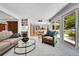 Bright and open living room, seamlessly connected to the kitchen, dining area, and backyard at 7030 S Fillmore Ct, Centennial, CO 80122
