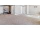 Open basement area with neutral-colored carpet and several doors at 26088 E Calhoun Pl, Aurora, CO 80016