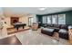Spacious basement with a pool table, comfortable seating, and a cozy atmosphere at 8229 Red Rock Pl, Larkspur, CO 80118