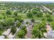Aerial view of the property highlighting the lush, mature landscaping and surrounding neighborhood at 16839 E Amherst E Ave, Aurora, CO 80013
