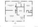 Detailed floor plan showcasing the layout of the living room, bedrooms, kitchen, and bathrooms at 530 S Ames St, Lakewood, CO 80226
