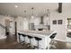 Open kitchen with a large island, stainless steel appliances, and pendant lighting at 7099 Cerney Cir, Castle Pines, CO 80108