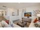 Open-concept living room with contemporary decor and a cozy seating arrangement at 1885 Mount Monroe Dr, Berthoud, CO 80513